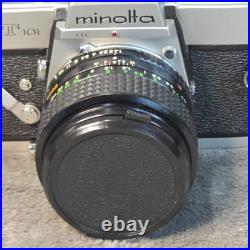 Vintage Minolta SRT 101 Film Camera Bundle with Lens, Flash, Case & Accessories