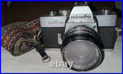 Vintage Minolta SRT 101 Film Camera MC Rokkor PF 55mm f/1.7 Lens From Japan