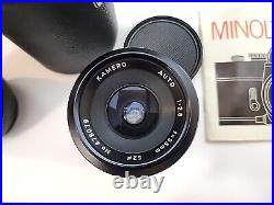 Vintage Minolta SRT 202 35MM CAMERA bundle with3 lenses, Leather case and manual