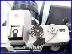 Vintage Minolta SRT202 35mm Camera Rokkor SG 28mm Soligor Macro 28-80mm Lens Bag