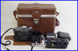 Vintage Minolta SRT202 35mm Camera With2X Lenses And Case