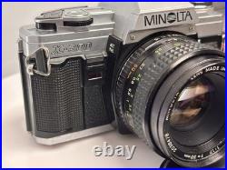 Vintage Minolta X-300 35mm SLR Camera with 50 mm lens + FLASH TESTED Vintage Minolta X-300 35mm SLR Camera with 50 mm lens + FLASH TESTED