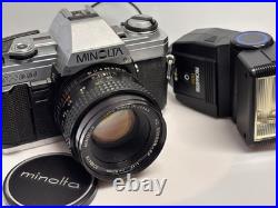 Vintage Minolta X-300 35mm SLR Camera with 50 mm lens + FLASH TESTED