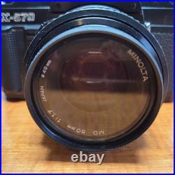 Vintage Minolta X-570 35mm SLR Camera with 50mm 11.7 Lens with Case & Bag