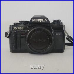 Vintage Minolta X-700 35mm Film Camera With 50mm 12 Lens Extras FULLY TESTED
