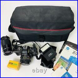 Vintage Minolta X-700 Black Film Camera With Lens & Carrying Case & Accessories