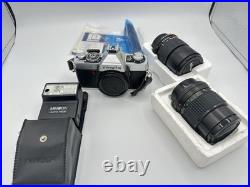 Vintage Minolta X370 N Film Camera with Multiple Lenses 135/35-70 & Flash