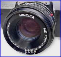 Vintage Minolta XD5 35mm Film SLR Camera with Rokkor MD 50mm f1.7 Lens