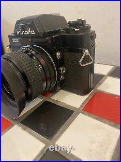 Vintage Minolta XE-7 35mm Camera with Rokkor-X PF f=50mm 11.7 Lens & Leather Case