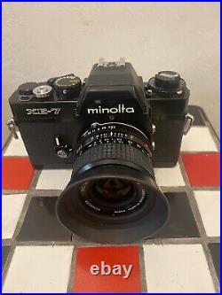 Vintage Minolta XE-7 35mm Camera with Rokkor-X PF f=50mm 11.7 Lens & Leather Case