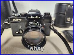 Vintage Minolta XE-7 Black 35mm Camera, Minolta MC W. Rokkor-HG 35mm f/1.7 Lens