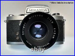 Vintage Miranda FV T Film SLR Camera with 50mm f1.9 Lens