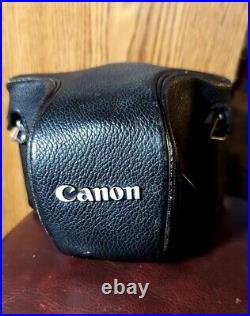 Vintage NEAR MINT CANON FT QL 35mm SLR CAMERA with 3 LENSES, CASE and FILTERS