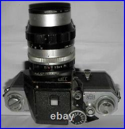 Vintage NIKON F 35mm Camera w Nikkor-P Auto 12.5 f=105mm Nippon Kogaku Lens