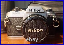 Vintage NIKON FG-20 35mm film camera, with 50mm f1.8 & 80-200 f4.5 zoom lens