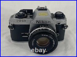 Vintage NIKON FG-20 Film Camera 35mm with50mm + Wide Angle + Tele-converter Lens