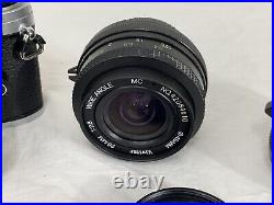 Vintage NIKON FG-20 Film Camera 35mm with50mm + Wide Angle + Tele-converter Lens