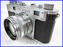 Vintage NIKON S 35mm Rangefinder Camera with Carl Zeiss Jena Sonnar 11.5 5cm Lens
