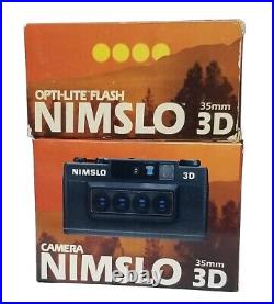 Vintage NIMSLO 3D Quadra Lens 35mm Film Camera & Flash Excellent Condition