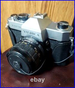 Vintage NM YASHICA TL-ELECTRO SLR CAMERA with YASHINON-DS 50mm LENS and Flash
