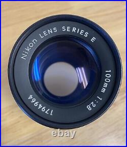 Vintage Nikon 100mm f/2.8 Series-E Telephoto Camera Lens