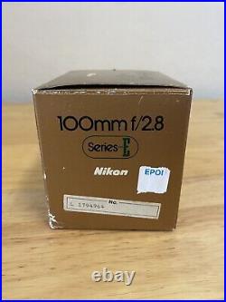 Vintage Nikon 100mm f/2.8 Series-E Telephoto Camera Lens