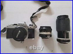 Vintage Nikon 35mm Camera With Lenses L@@K