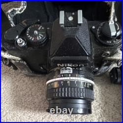 Vintage Nikon AP 35mm SLR Film Camera Black with Nikkor 50mm Lens SB-10 Flash Case Vintage Nikon AP 35mm SLR Film Camera Black with Nikkor 50mm Lens SB-10 Flash Case