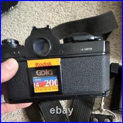 Vintage Nikon AP 35mm SLR Film Camera Black with Nikkor 50mm Lens SB-10 Flash Case