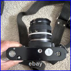 Vintage Nikon AP 35mm SLR Film Camera Black with Nikkor 50mm Lens SB-10 Flash Case