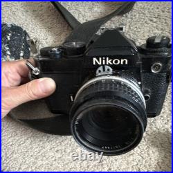 Vintage Nikon AP 35mm SLR Film Camera Black with Nikkor 50mm Lens SB-10 Flash Case