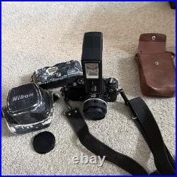 Vintage Nikon AP 35mm SLR Film Camera Black with Nikkor 50mm Lens SB-10 Flash Case Vintage Nikon AP 35mm SLR Film Camera Black with Nikkor 50mm Lens SB-10 Flash Case