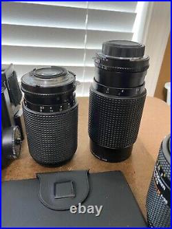 Vintage Nikon Camera Lenses And Flash Kit