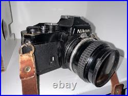 Vintage Nikon Camera Nikkor 50mm 12 Lens Japan Wooden Stand Lester A. Dine
