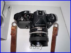 Vintage Nikon Camera Nikkor 50mm 12 Lens Japan Wooden Stand Lester A. Dine