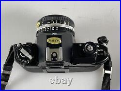 Vintage Nikon EM 35mm Film Camera + Series E 50mm 11.8 Lens with Case & Strap