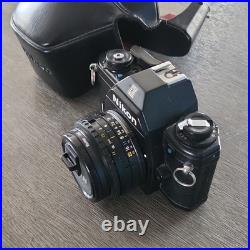 Vintage Nikon EM Black SLR Film Camera with Nikon Lens and Case