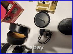 Vintage Nikon F 35mm Camera Lot With 50mm Lens + Extra Lens Flash, Case + More