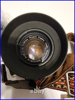 Vintage Nikon F 35mm Camera Lot With 50mm Lens + Extra Lens Flash, Case + More