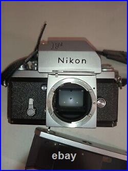 Vintage Nikon F 35mm Camera With ZOOM NIKKOR 4386mm Lens & Nikon Shoulder Strap