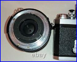 Vintage Nikon F 35mm Camera With ZOOM NIKKOR 4386mm Lens & Nikon Shoulder Strap