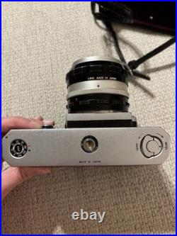 Vintage Nikon F 35mm Film Camera with Nikkor 50mm Lens + Case Working Shutter