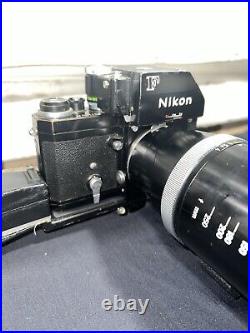 Vintage Nikon F 35mm SLR Film Camera Black W Zoom Nikkor Kogaku F85mm-250mm Lens