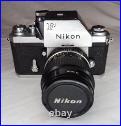 Vintage Nikon F Camera Photomic FTn Metering Prism Micro-Nikkor 55mm 12.8 Lens