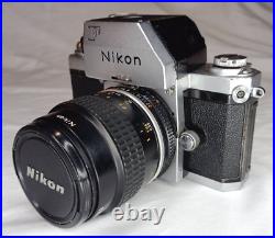 Vintage Nikon F Camera Photomic FTn Metering Prism Micro-Nikkor 55mm 12.8 Lens