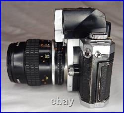 Vintage Nikon F Camera Photomic FTn Metering Prism Micro-Nikkor 55mm 12.8 Lens