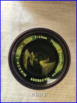 Vintage Nikon F Kit with 3 Lenses and light meter Mirror Stuck / Needs Service