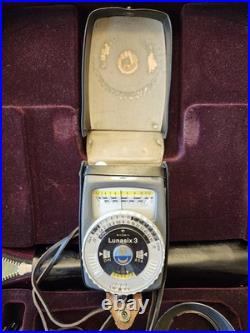 Vintage Nikon F Kit with 3 Lenses and light meter Mirror Stuck / Needs Service
