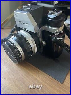 Vintage Nikon F Photomic SLR Camera with Nikkor-S 50mm Lens Working Condition