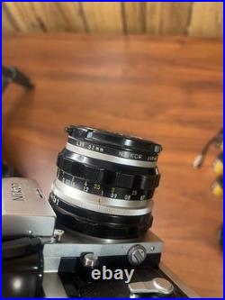 Vintage Nikon F SLR Camera Kit Black Silver with Lenses Filters Manuals Bag Film